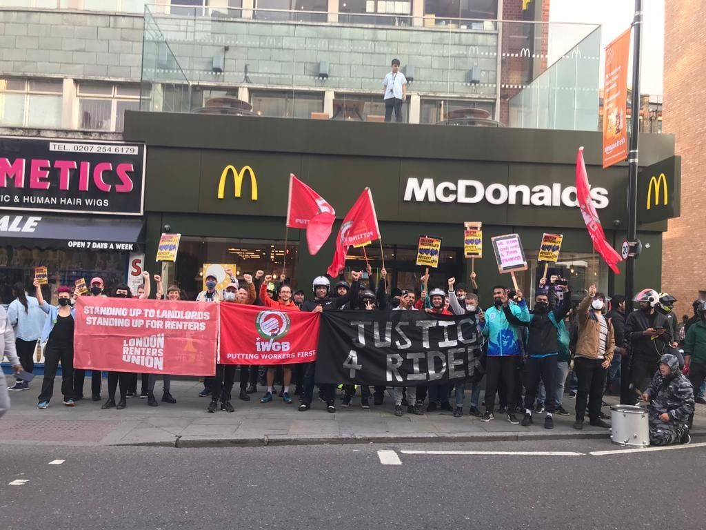 Food delivery couriers boycott Dalston McDonald’s over parking · IWGB
