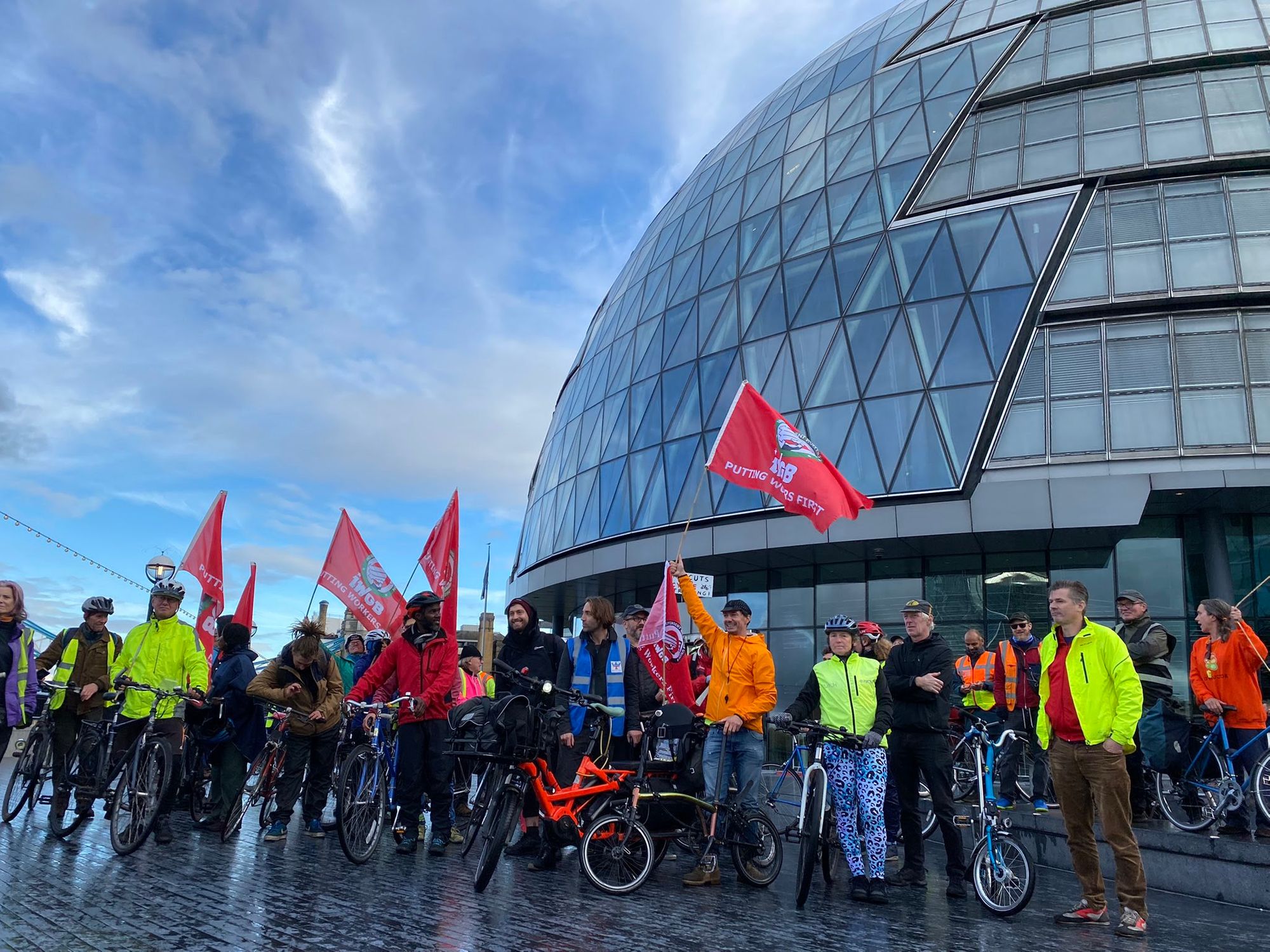Cycling instructors stage protest cycle-ride after 50% TfL cuts leave ...